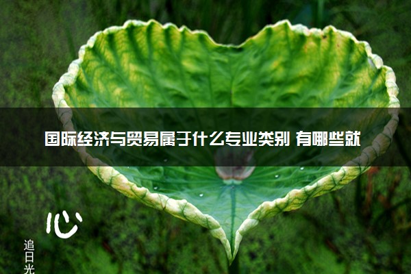 国际经济与贸易属于什么专业类别 有哪些就业方向