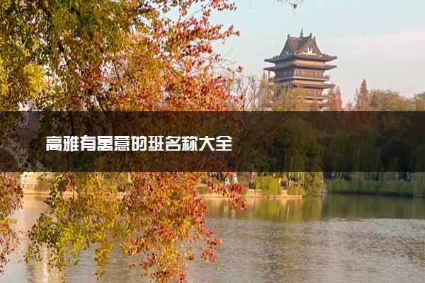 高雅有寓意的班名称大全