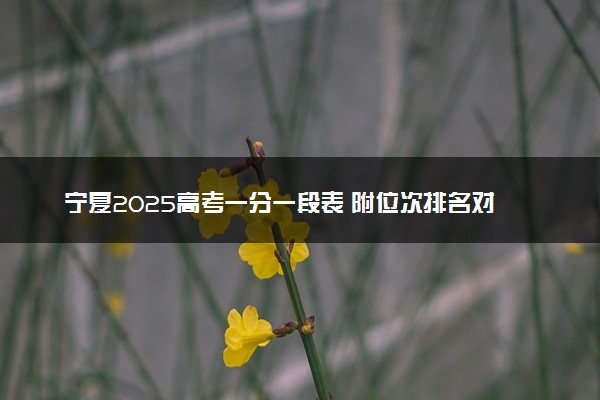 宁夏2025高考一分一段表 附位次排名对应大学