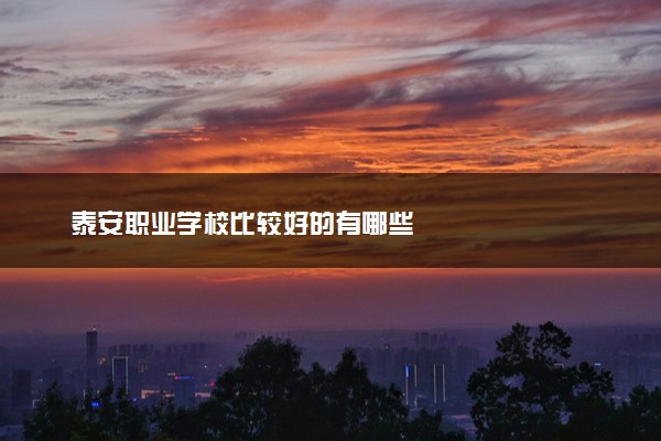 泰安职业学校比较好的有哪些