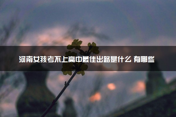河南女孩考不上高中最佳出路是什么 有哪些选择
