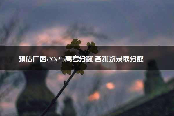 预估广西2025高考分数 各批次录取分数线预测多少分