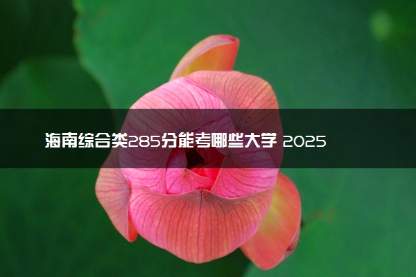 海南综合类285分能考哪些大学 2025考生稳上的大学名单