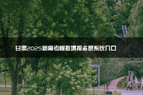 甘肃2025新高考模拟填报志愿系统入口 附填报时间及规则