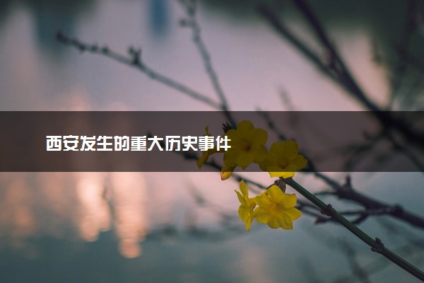 西安发生的重大历史事件