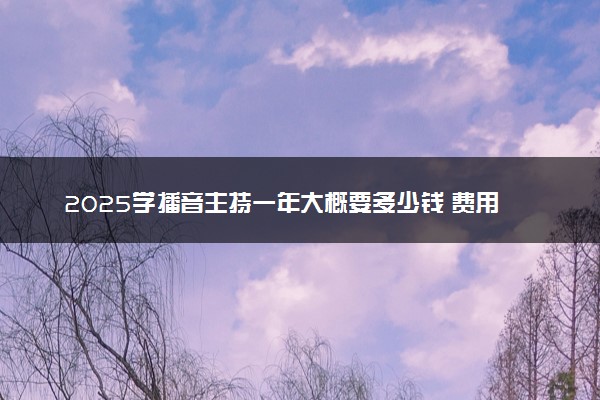 2025学播音主持一年大概要多少钱 费用是多少
