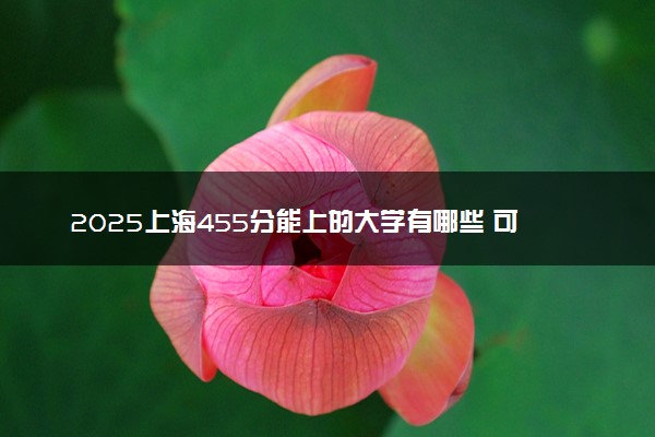 2025上海455分能上的大学有哪些 可以报考院校名单