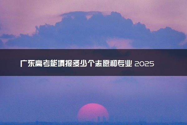 广东高考能填报多少个志愿和专业 2025本专科志愿设置