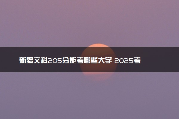 新疆文科205分能考哪些大学 2025考生稳上的大学名单