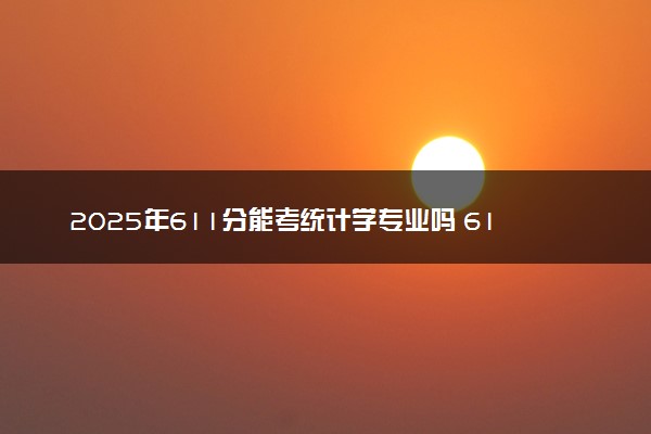 2025年611分能考统计学专业吗 611分统计学专业大学推荐