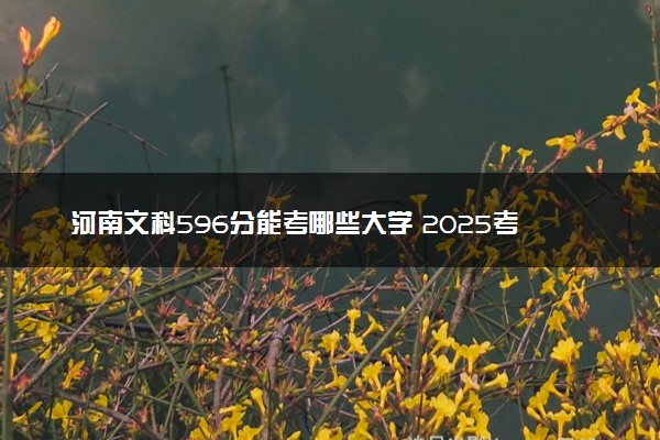 河南文科596分能考哪些大学 2025考生稳上的大学名单