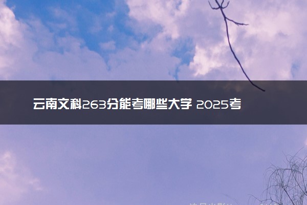 云南文科263分能考哪些大学 2025考生稳上的大学名单