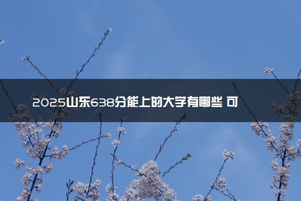 2025山东638分能上的大学有哪些 可以报考院校名单