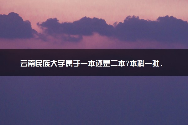 云南民族大学属于一本还是二本？本科一批、二批的区别及报考建议