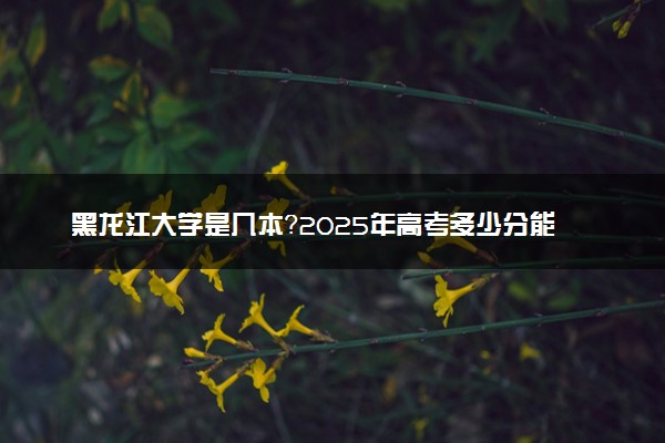 黑龙江大学是几本？2025年高考多少分能上及报考建议