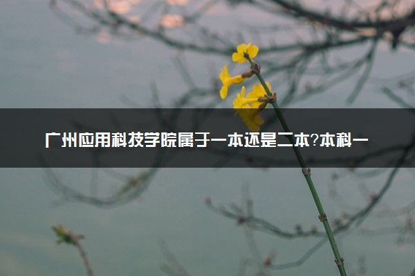 广州应用科技学院属于一本还是二本？本科一批、二批的区别及报考建议