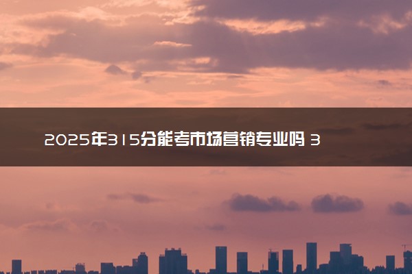 2025年315分能考市场营销专业吗 315分市场营销专业大学推荐