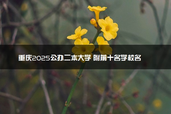 重庆2025公办二本大学 附前十名学校名单及分数线