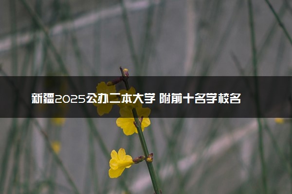 新疆2025公办二本大学 附前十名学校名单及分数线