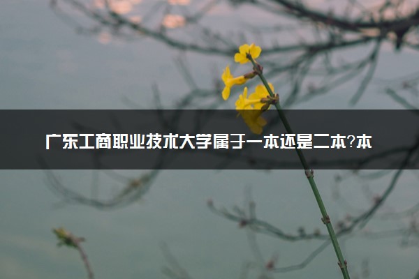 广东工商职业技术大学属于一本还是二本？本科一批、二批的区别及报考建议