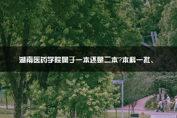 湖南医药学院属于一本还是二本？本科一批、二批的区别及报考建议