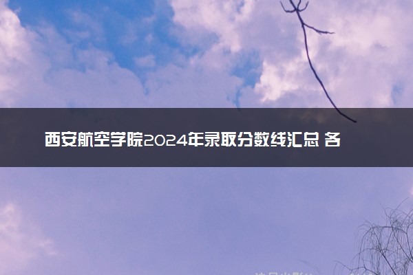 西安航空学院2024年录取分数线汇总 各省最低分与位次排名及2025报考指南