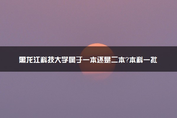黑龙江科技大学属于一本还是二本？本科一批、二批的区别及报考建议