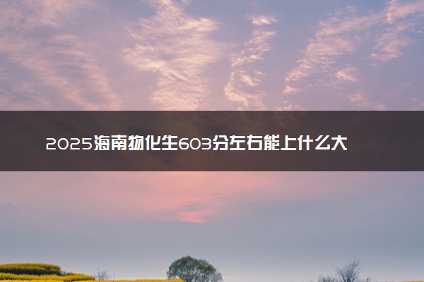 2025海南物化生603分左右能上什么大学 可以报考的院校名单