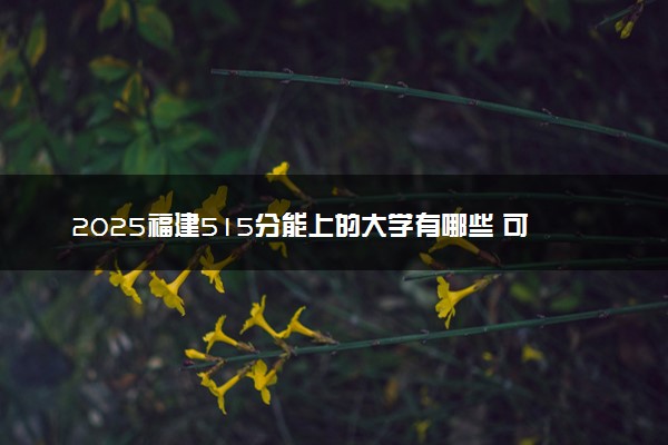 2025福建515分能上的大学有哪些 可以报考院校名单