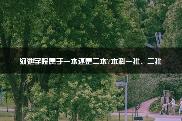 河池学院属于一本还是二本？本科一批、二批的区别及报考建议