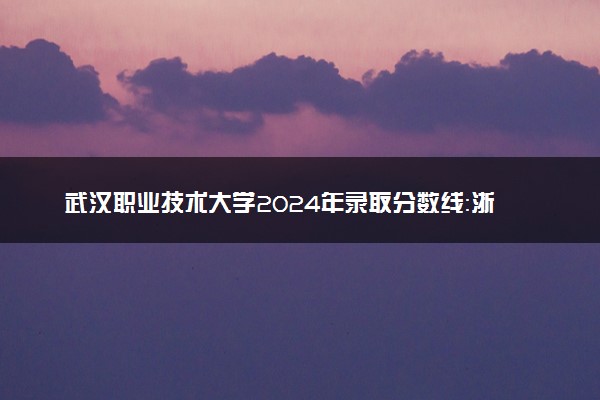 武汉职业技术大学2024年录取分数线：浙江502分领跑，内蒙古312分垫底 2025报考建议及事项