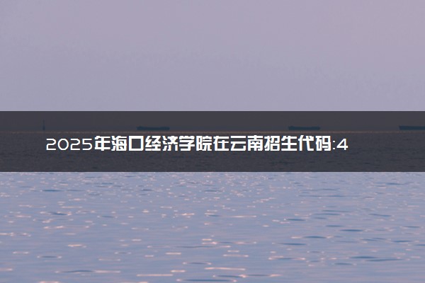 2025年海口经济学院在云南招生代码：4606 专业代码及报考指南