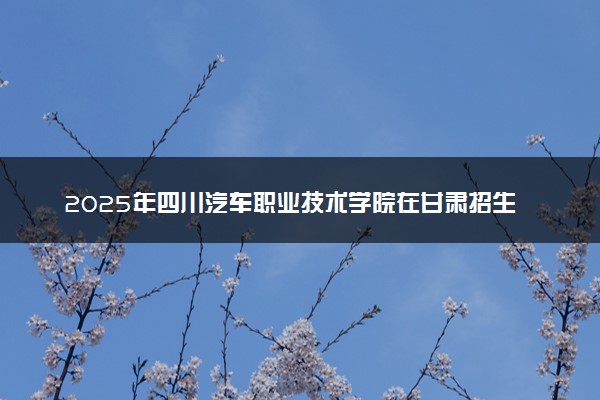 2025年四川汽车职业技术学院在甘肃招生代码：3446 专业代码及报考指南