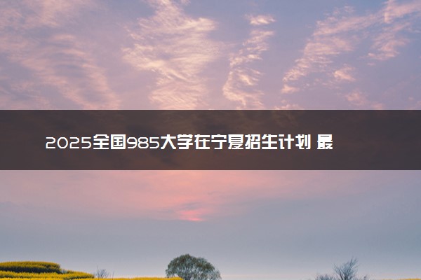 2025全国985大学在宁夏招生计划 最低分及位次是多少