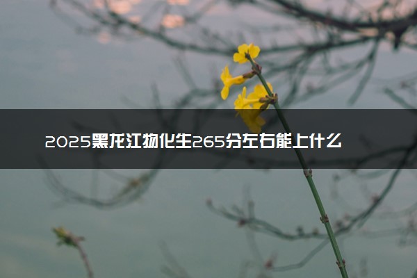 2025黑龙江物化生265分左右能上什么大学 可以报考的院校名单