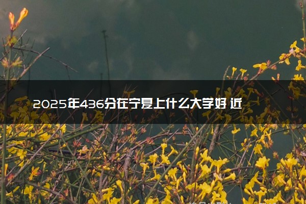 2025年436分在宁夏上什么大学好 近三年录取分数线是多少