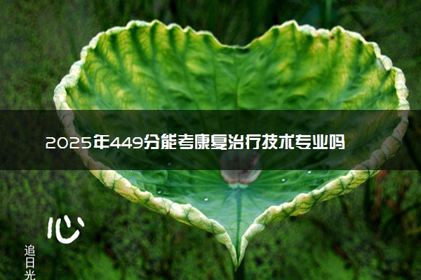 2025年449分能考康复治疗技术专业吗 449分康复治疗技术专业大学推荐