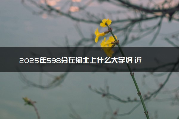 2025年598分在河北上什么大学好 近三年录取分数线是多少