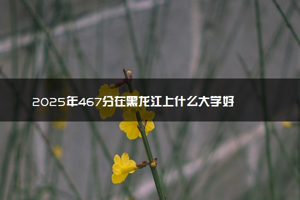 2025年467分在黑龙江上什么大学好 近三年录取分数线是多少