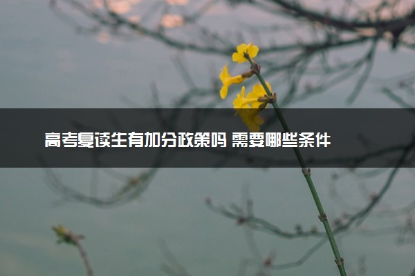 高考复读生有加分政策吗 需要哪些条件