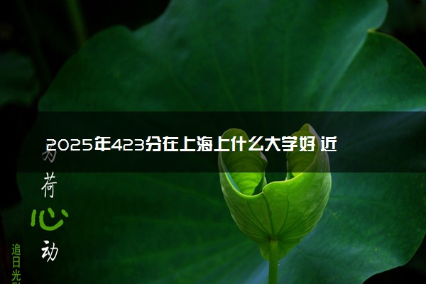 2025年423分在上海上什么大学好 近三年录取分数线是多少