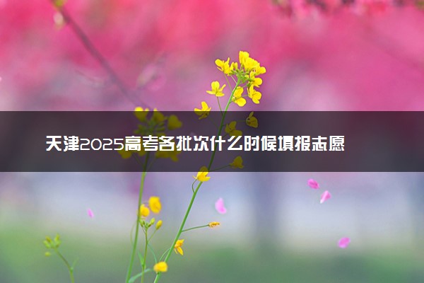 天津2025高考各批次什么时候填报志愿 有几天时间