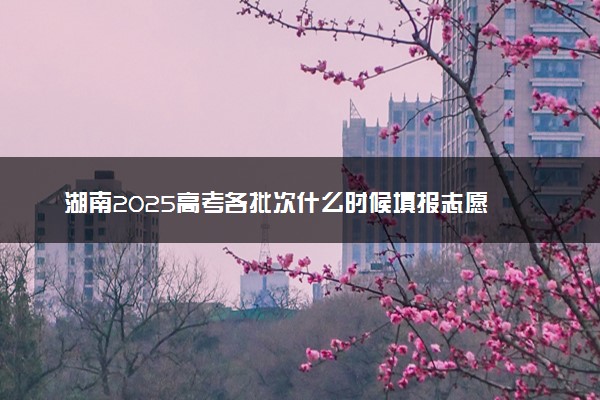 湖南2025高考各批次什么时候填报志愿 有几天时间