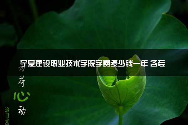 宁夏建设职业技术学院学费多少钱一年 各专业收费标准（2025年参考）