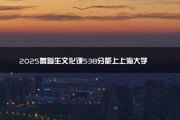 2025舞蹈生文化课538分能上上海大学吗