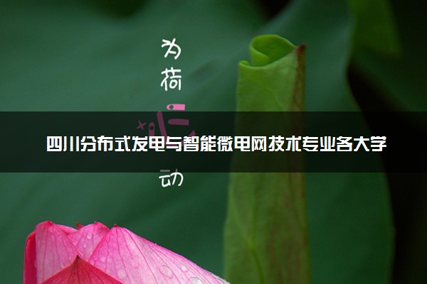 四川分布式发电与智能微电网技术专业各大学录取分数线：最低377分能上 开设院校及位次