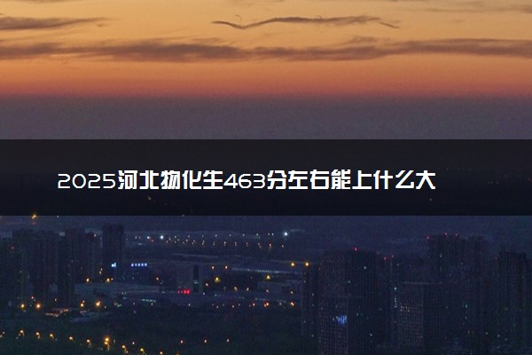 2025河北物化生463分左右能上什么大学 可以报考的院校名单