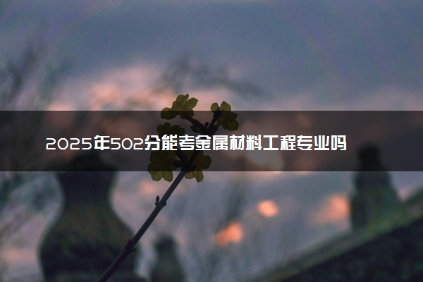 2025年502分能考金属材料工程专业吗 502分金属材料工程专业大学推荐