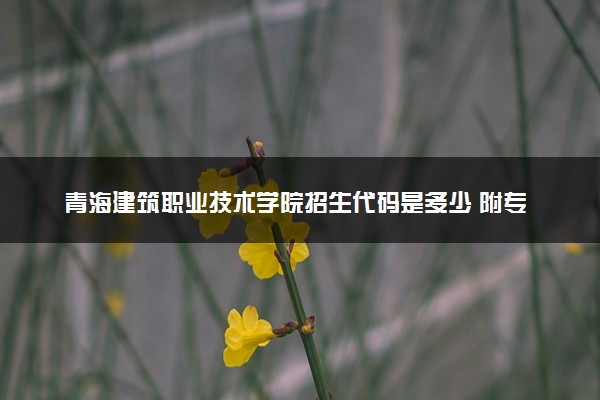 青海建筑职业技术学院招生代码是多少 附专业代码对照表（2025参考）
