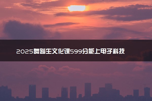 2025舞蹈生文化课599分能上电子科技大学吗